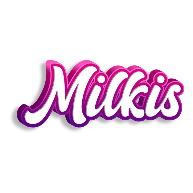 Foto milkis tipografía diseño 3d amarillo rosa blanco fondo foto jpg