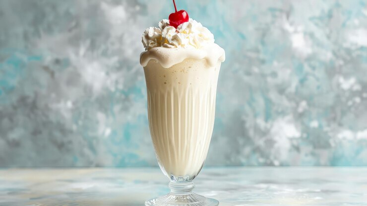 Milkshake clásico con crema batida y cereza