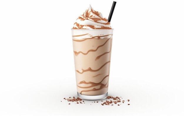 Milkshake de café contra um fundo branco