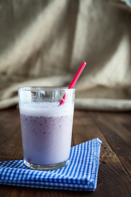 Foto milkshake de morango fresco