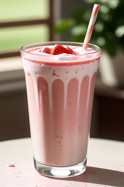 Foto milkshake de morango