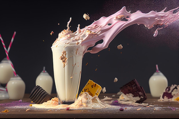 Foto milkshake mit vielen geschmacksrichtungen