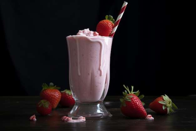 Milkshakes de morango descartáveis