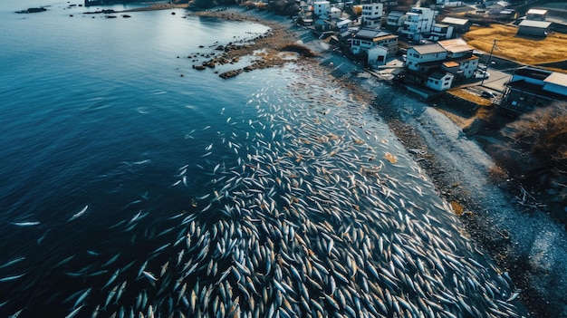 Millionen von Totenfischen infolge der Freisetzung von nuklear kontaminiertem Wasser