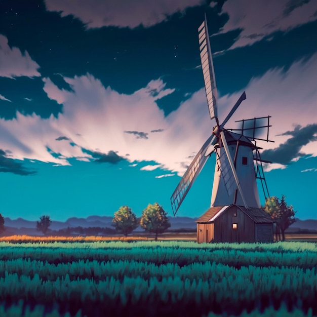 Mills in the Fields Anime-Stil