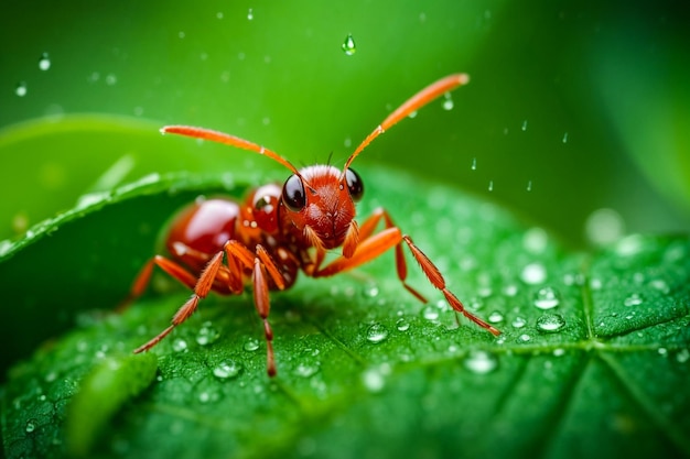Mimetizar hormiga araña en la hoja