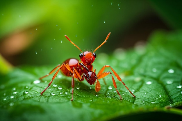 Mimetizar hormiga araña en la hoja