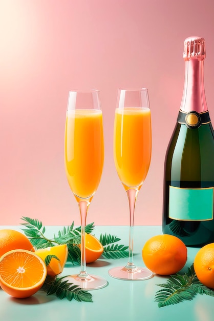 Mimosa-Cocktail mit Orangensaft