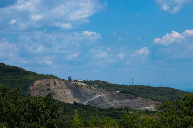 Mina de mineração a céu aberto para a extração de minerais