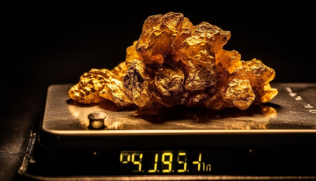 Mina de oro de extracción de mineral de gemas preciosas generada por IA