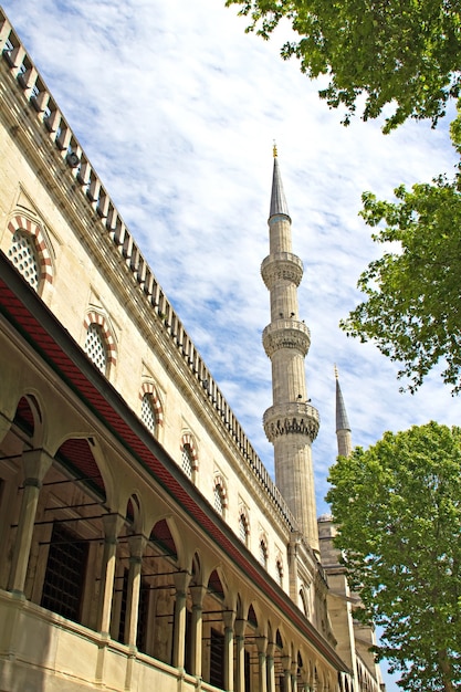 Minarete da mesquita azul, istambul, turquia