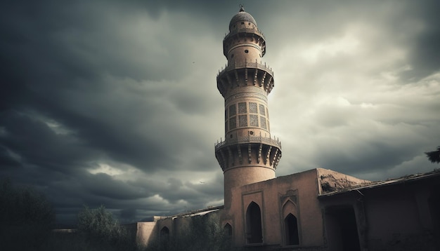 Foto minarett islamische symbole generative ai