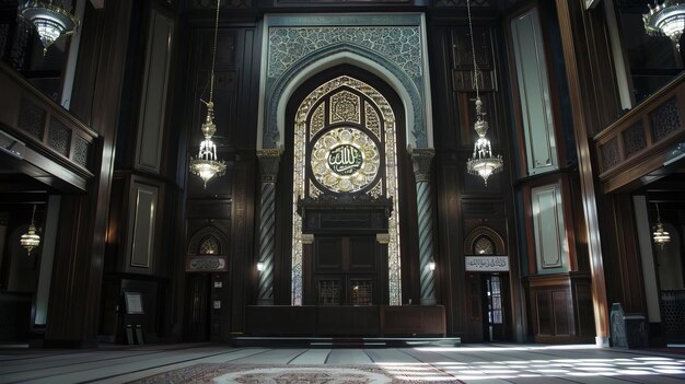 El minbar y el mihrab en una mezquita