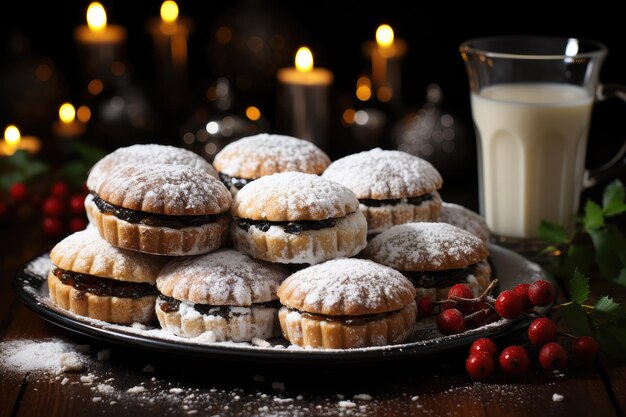 Mince Pie auf dem Küchentisch, professionelle Werbung für Food-Fotografie