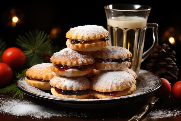 Mince Pie en la mesa de la cocina publicidad profesional fotografía de alimentos