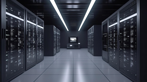 Mineração de backup de data center hospedando computador mainframe com tecnologia Generative AI