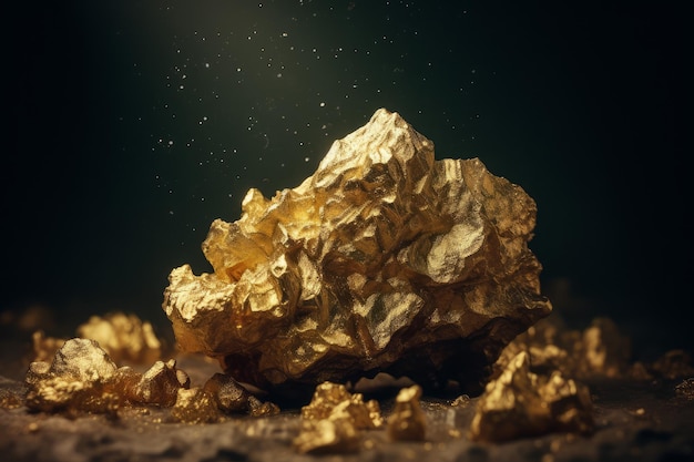 Mineral de pepita de oro Generar Ai