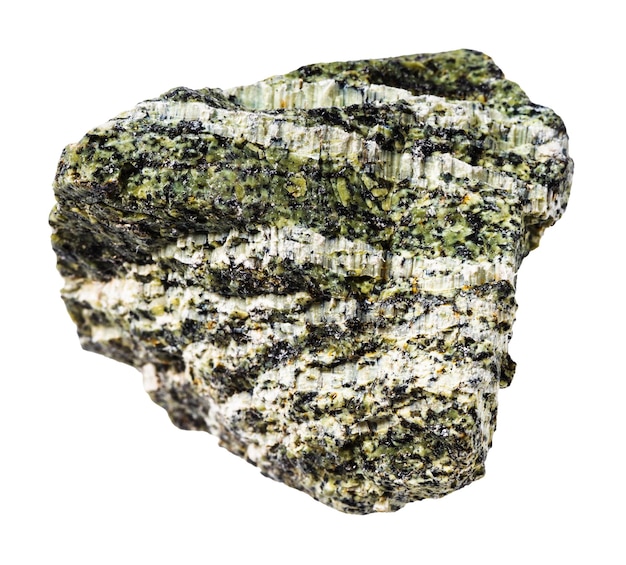 Foto mineral serpentina crudo de crisotilo aislado