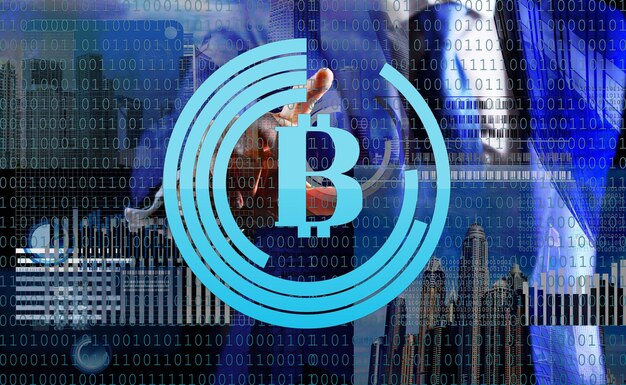 Minería bitcoin de moneda criptográfica. Resuelva bloque obtenga ganancias. Tecnología blockchain. Minería de bitcoins. Futuro dinero digital bitcoin. El hombre interactúa con gráficos de negocios de visualización virtual. Crea una billetera bitcoin.