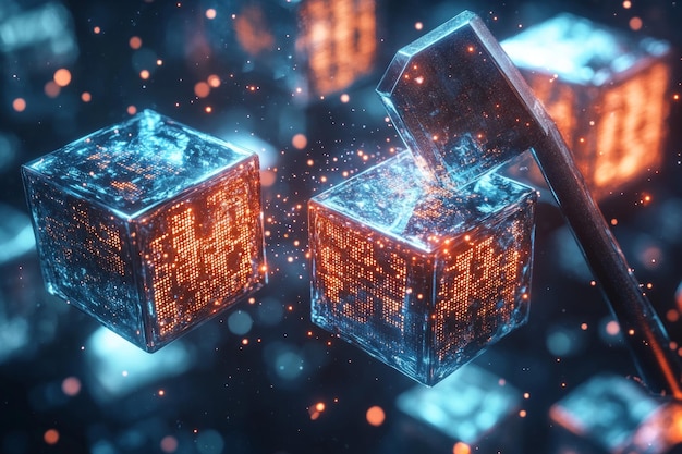 Minería del futuro de la cadena de bloques y las criptomonedas