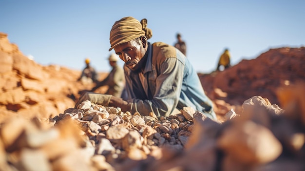 Foto los mineros artesanales desencadenan un frenesí de fiebre del oro en el desierto mauritano akjoujt mauritania septiembre