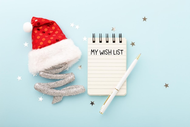 Minha lista de desejos com decoração de natal