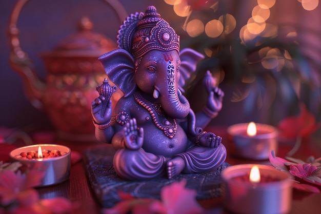 Un mini 3D caprichoso y lindo señor Ganesha