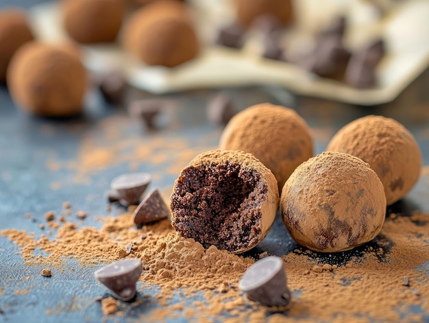Mini-bolos de trufas com gotas de chocolate e pó de cacau ar 43 v 61 ID de trabalho 37e73bf4ac6f4c7b8a0fab72