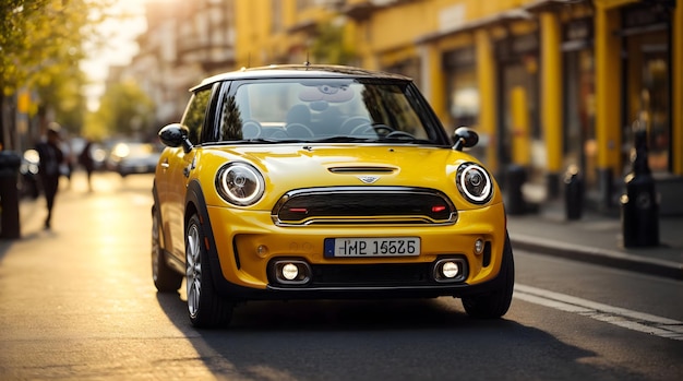 Mini coche eléctrico amarillo