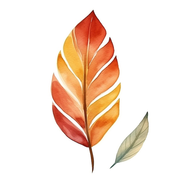 Mini conjunto de hojas de otoño ilustración acuarela hoja caída elemento clipart