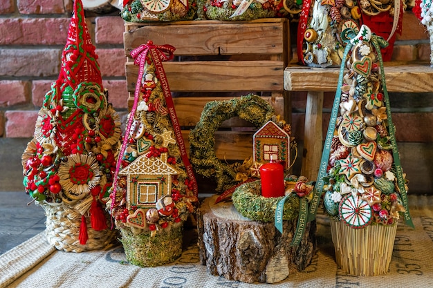 Mini decoração de cones de mesa para árvore de natal para a celebração do ano novo