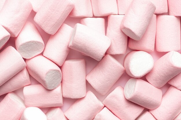 Mini marshmallows rosa e brancos