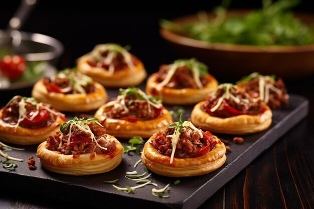 Mini-pizzas de bolinhos com salsichas