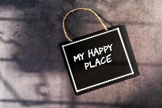 Mini quadro-negro com texto My Happy Place