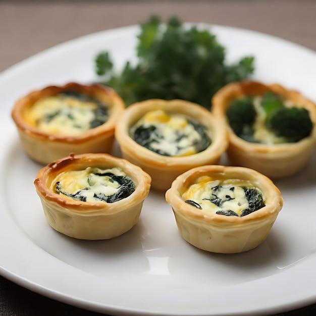 Foto mini quiche de brcolis e queijo feta gerado por ia