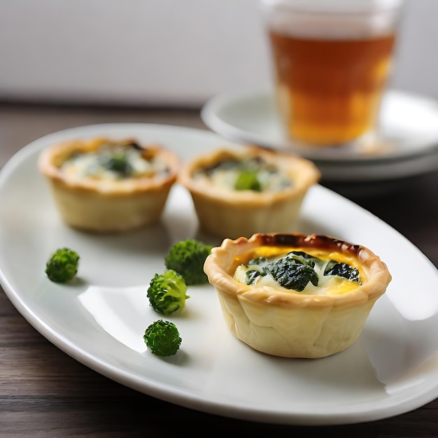 Foto mini quiche de brcolis e queijo feta gerado por ia