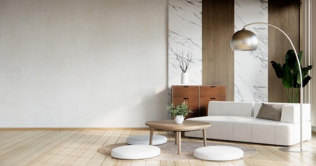 Mini sofá sillón en el diseño interiorzen sala de estar moderna estilo japonés