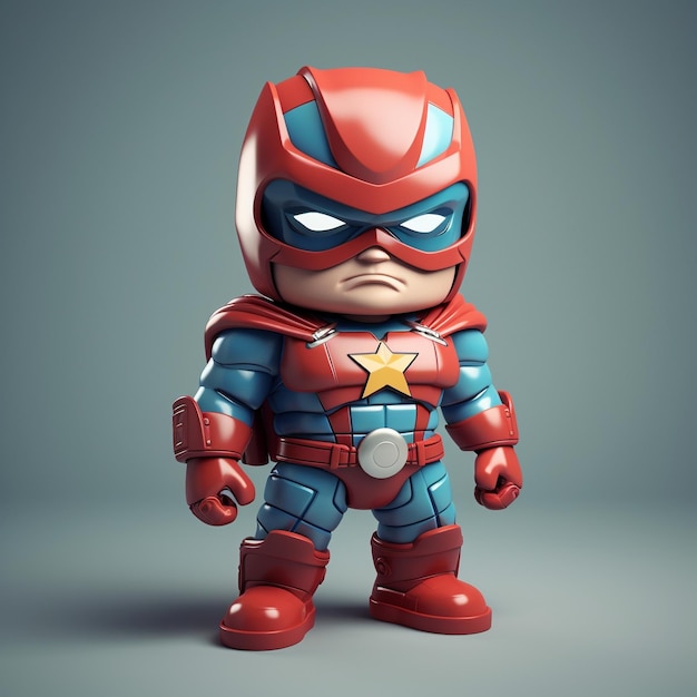 Mini super-herói de desenho animado 3D