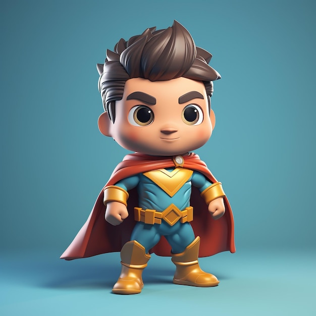 Mini superhéroe de dibujos animados en 3D