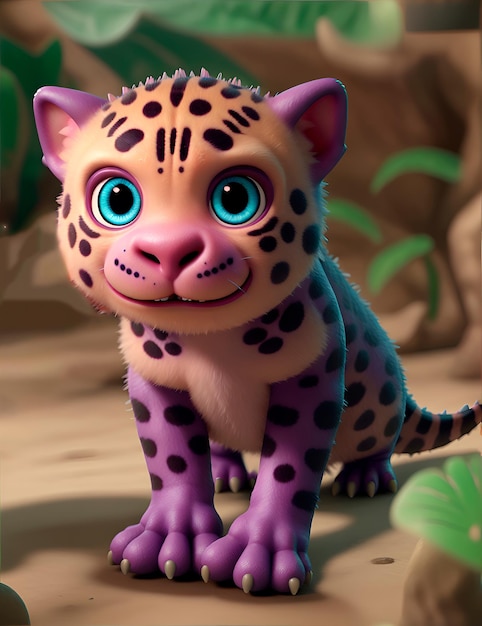 Miniatur-Baby-Kreatur-Monster eines Jaguars ultra-realistisch