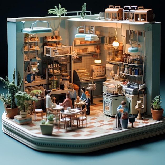 Miniatur-Cafeteria