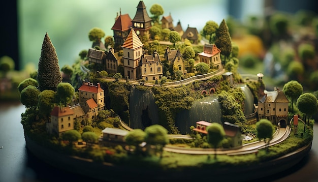 Miniatur-Fantasiewelt in Kürze, Tiltshift-50-mm-Foto