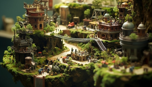 Miniatur-Fantasiewelt in Kürze, Tiltshift-50-mm-Foto