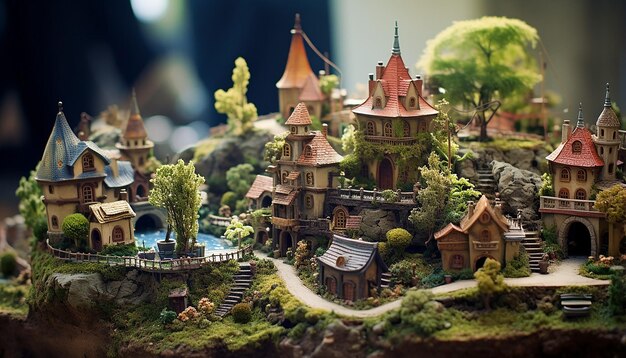 Miniatur-Fantasiewelt in Kürze, Tiltshift-50-mm-Foto