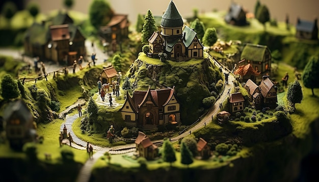 Miniatur-Fantasiewelt in Kürze, Tiltshift-50-mm-Foto