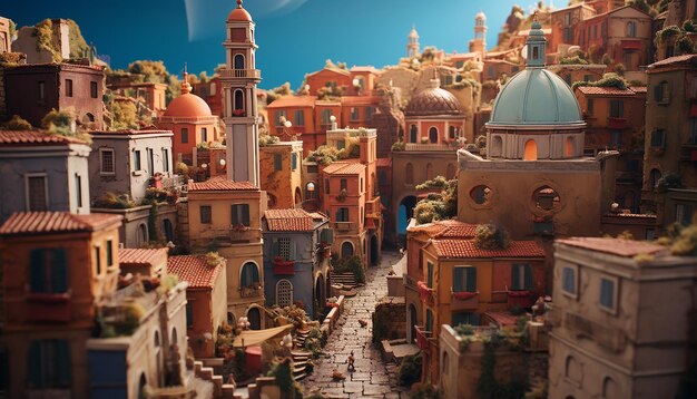 Miniatur Super süße Lehm-Welt ein Spielzeug-Modell einer Stadt Rom einschließlich populäre Bereiche im Stil o