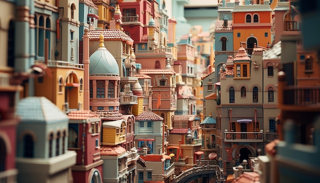 Miniatur Super süße Lehmwelt ein Spielzeugmodell einer Stadt Istanbul einschließlich populärer Bereiche im Sty