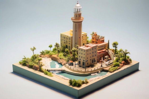 Miniatura isométrica de la farola em málaga