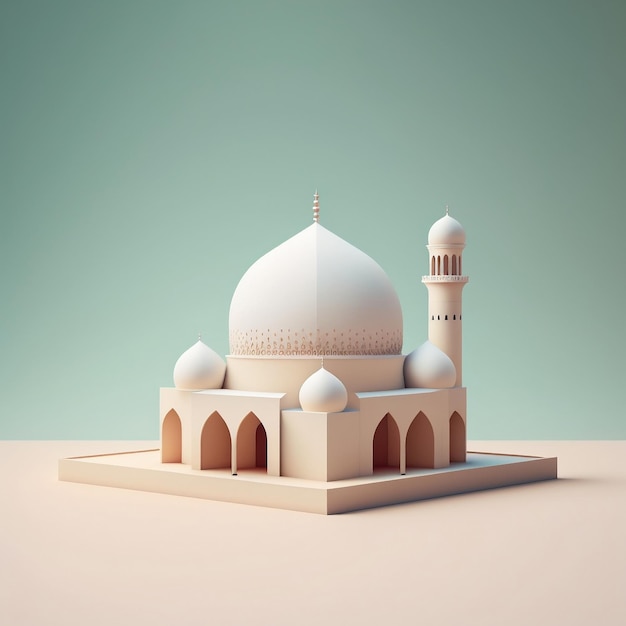 Miniatura minimalista de uma mesquita