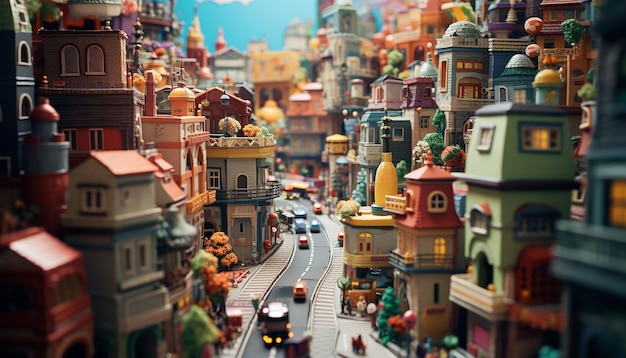 Miniatura super bonito mundo de barro um modelo de brinquedo de uma cidade de Londres, incluindo áreas populares no estilo